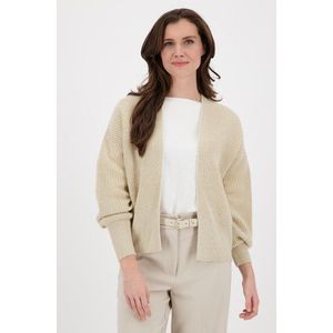 Beige cardigan met ballonmouwen