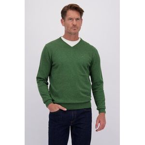 Fijne groene trui met V-hals