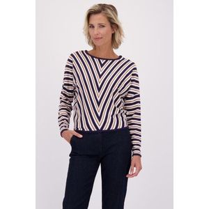 Blauw-beige gestreepte trui