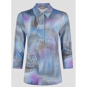 Blauwe polo met print