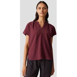 Bordeaux blouse met structuur