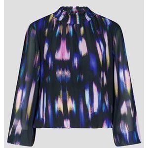 Zwarte blouse met kleurrijke print