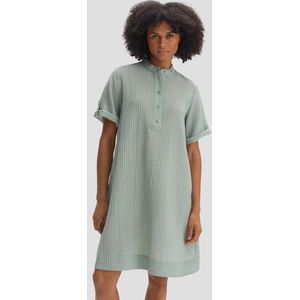Groen A-lijn kleedje met gestreepte textuur