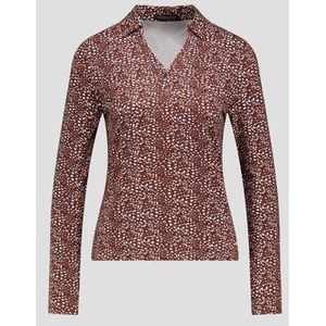 Donkeroranje polo met witte-navy panterprint