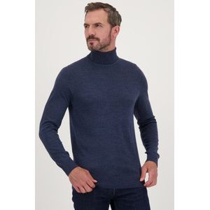 Wollen trui met rolkraag - Blauw