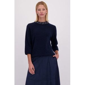 Blauwe trui met strass