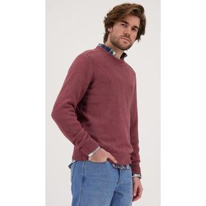 Rode katoenen trui met ronde hals