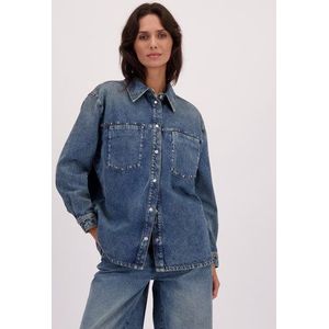 Jeanshemd met zilveren studs