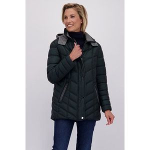 Donkergroene gewatteerde jas