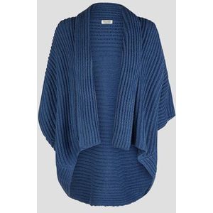 Blauwe grofgebreide cardigan