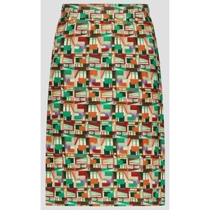 Halflange rok met fijne grafische print