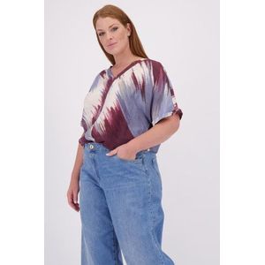 Blouse met bordeaux-grijze print
