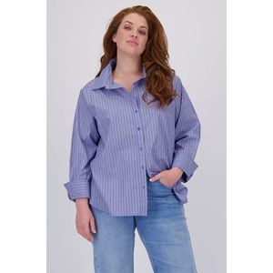 Blauwe gestreepte blouse met strass steentjes