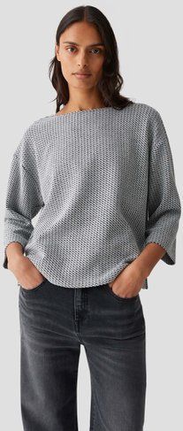 Blauw-grijs gemêleerde trui