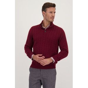 Rode gebreide kabeltrui