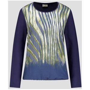 Donkerblauw T-shirt met groene print