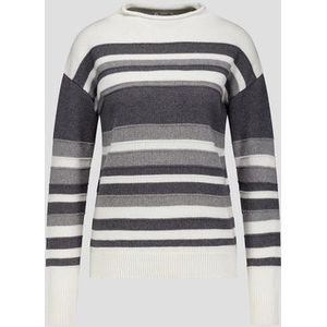 Grijs-wit gestreepte trui