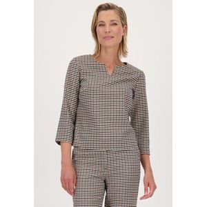 Blouse met pied-de-poule motief