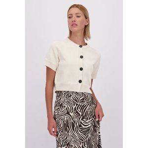 Beige cardigan met korte mouwen
