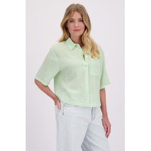 Pastelgroene blouse met korte mouwen