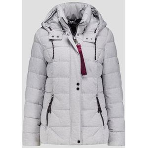 Lichtgrijze regenjas met afneembare kap