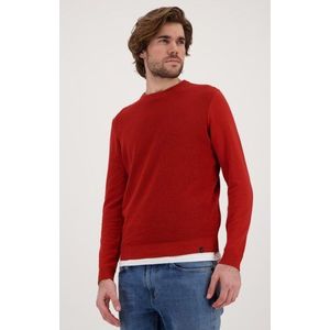 Rode katoenen trui met ronde hals