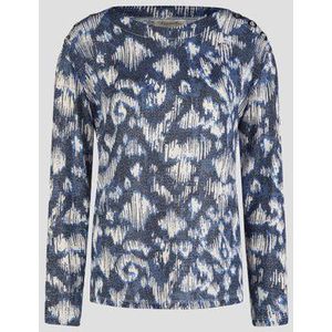 T-shirt met blauw-beige print