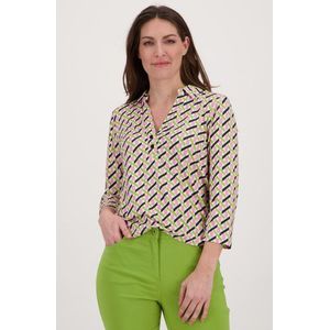 Polo met roze-groene print