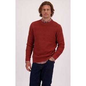 Roestbruine trui met ingebreide strepen