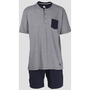 Donkerblauwe pyjamaset met T-shirt en short