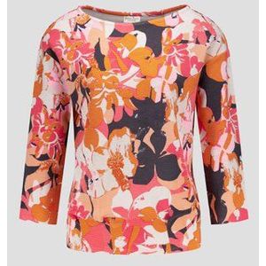 Koraalrood T-shirt met bloemen