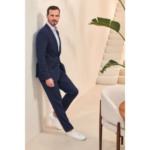 Donkerblauwe kostuumvest - Rit - Regular fit