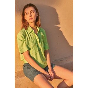 Limoengroene blouse