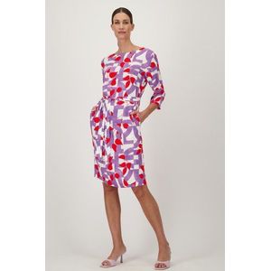 Kleedje met rood-paarse print