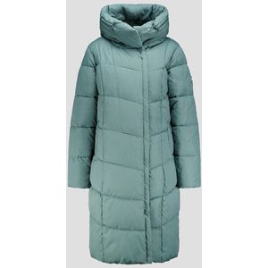 Halflange groene gewatteerde jas