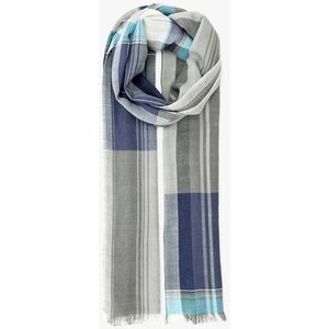 Fijne sjaal in grijs en blauw