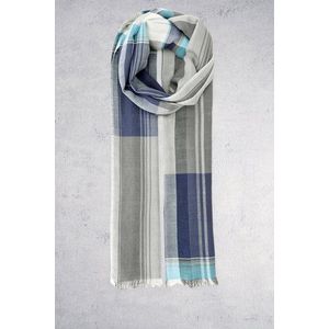 Fijne sjaal in grijs en blauw