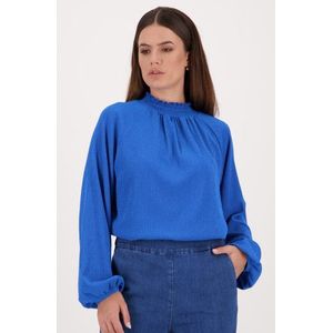 Blauwe blouse met fijne textuur