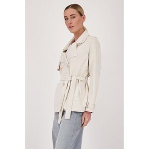 Ecru jas met suède look