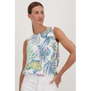 Ecru blouse met botanische print