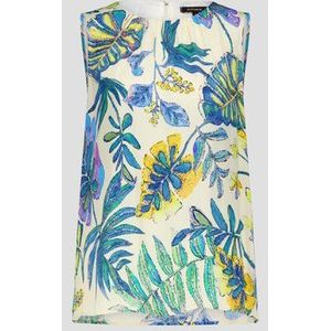 Ecru blouse met botanische print