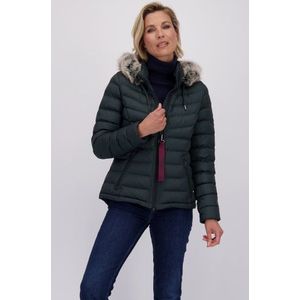 Donkergroene licht gewatteerde jas