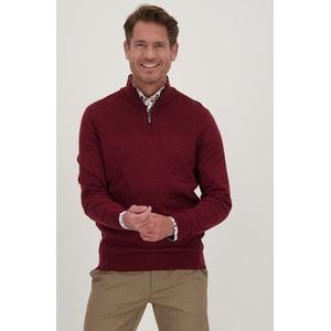 Fijne bordeaux trui met korte rits