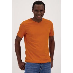 Oranje T-shirt met V-hals