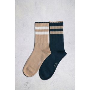 Beige/groene sokken