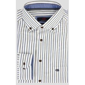 Wit hemd met gestreept motief - Comfort fit