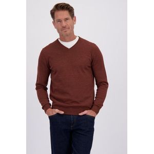 Fijne roestkleurig trui met V-hals