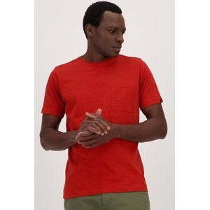 Rood T-shirt met ronde hals
