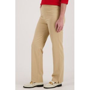 Beige geklede broek met een elastische taille