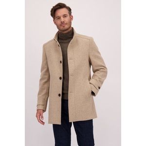 Halflange lichtbruine mantel